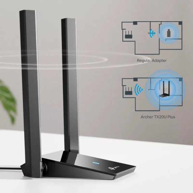 Belaidis adapteris TP-Link AX1800 Dvigubos Antenos 2,4 GHz 5 GHz Wi-Fi 6