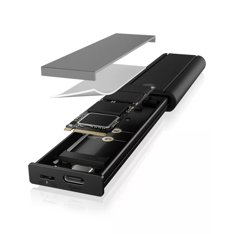 ICY Dėžutė IB-1807MT-C31 SSD dėklas Juodas M.2