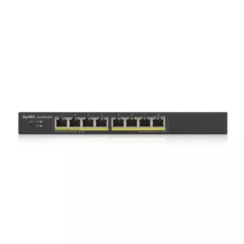 Zyxel GS1900-8HP v3 PoE valdomas L2 Gigabit Ethernet (10/100/1000) maitinimas per Ethernet (PoE) juoda