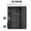 PC korpusas AEROCOOL PGS Evo Mini-G (Mini ITX) — juodas, SPCC, šoninis langas, mėlynas apšvietimas, palaiko micro ATX, GPU iki 26 cm