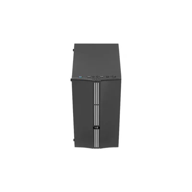 PC korpusas AEROCOOL PGS Evo Mini-G (Mini ITX) — juodas, SPCC, šoninis langas, mėlynas apšvietimas, palaiko micro ATX, GPU iki 26 cm