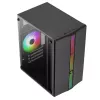 PC korpusas AEROCOOL PGS Evo Mini-G (Mini ITX) — juodas, SPCC, šoninis langas, mėlynas apšvietimas, palaiko micro ATX, GPU iki 26 cm