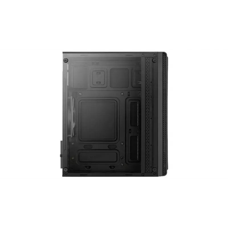 PC korpusas AEROCOOL PGS Evo Mini-G (Mini ITX) — juodas, SPCC, šoninis langas, mėlynas apšvietimas, palaiko micro ATX, GPU iki 26 cm