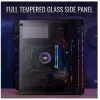 PC korpusas AEROCOOL PGS Evo Mini-G (Mini ITX) — juodas, SPCC, šoninis langas, mėlynas apšvietimas, palaiko micro ATX, GPU iki 26 cm