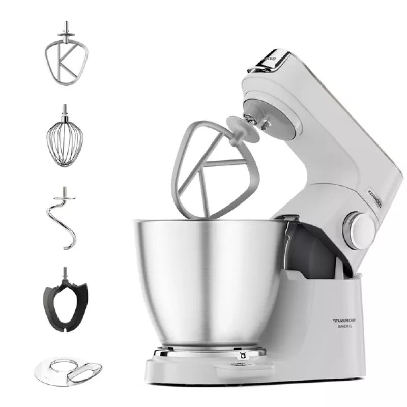 Kenwood Titanium Chef Baker XL virtuvinis kombainas 1200 W 7 L Baltas su įmontuotomis svarstyklėmis