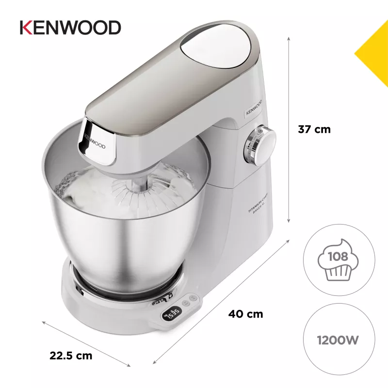 Kenwood Titanium Chef Baker XL virtuvinis kombainas 1200 W 7 L Baltas su įmontuotomis svarstyklėmis