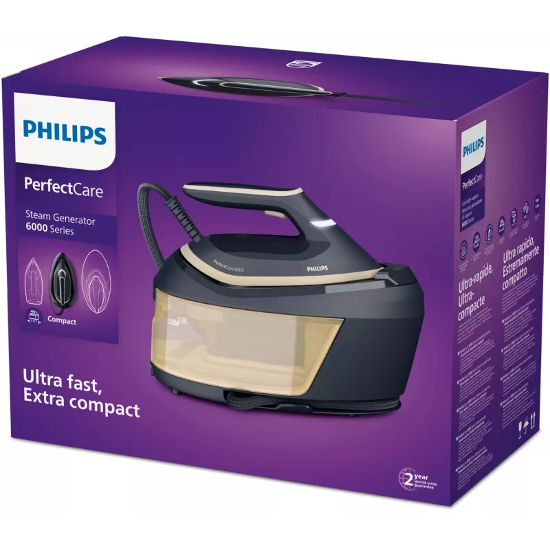 Garų lyginimo stotis Philips PSG6066/20 — 2400 W, 600 g/min garų stiprintuvas, 1,8 L talpa, SteamGlide Advanced padas
