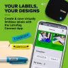 DYMO LetraTag 200B Bluetooth etikečių spausdintuvas | Kompaktiškas etikečių spausdintuvas | Prisijungia per Bluetooth belaidę technologiją prie iOS ir Android | Komplekte 1 balto popieriaus etikečių juosta | Juodas