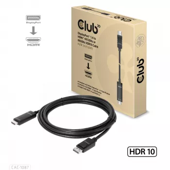 CLUB3D DisplayPort 1.4 į HDMI 4K120Hz arba 8K60Hz HDR10 kabelis M/M 3 m/9,84 pėd.