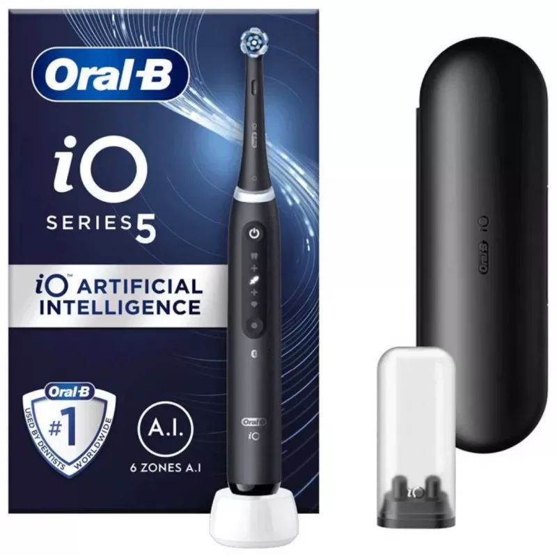 Oral-B IOSERIES5BL elektrinis dantų šepetėlis Suaugusiesiems vibruojantis dantų šepetėlis Juoda
