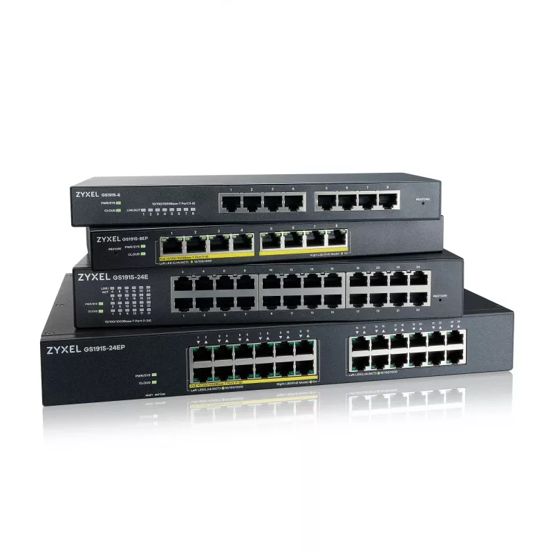 Zyxel GS1915-24EP valdomas L2 Gigabit Ethernet (10/100/1000) maitinimas per Ethernet (PoE) 1U juoda