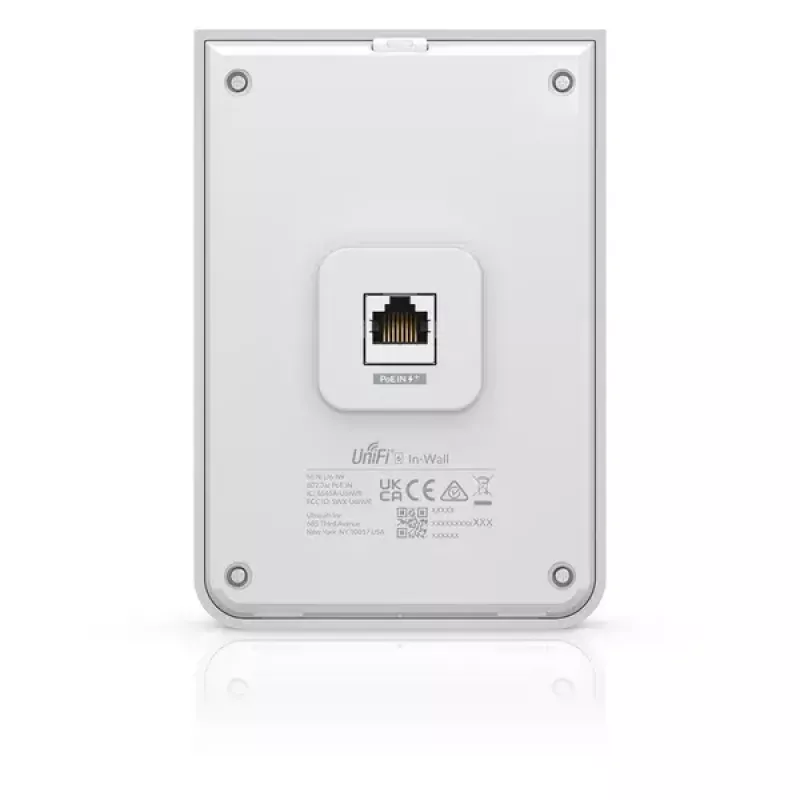 Prieigos taškas UBIQUITI Unifi 6 In-Wall U6-IW — dviejų juostų 2,4/5 GHz, 4800 Mbit/s, 5x RJ-45, PoE, balta