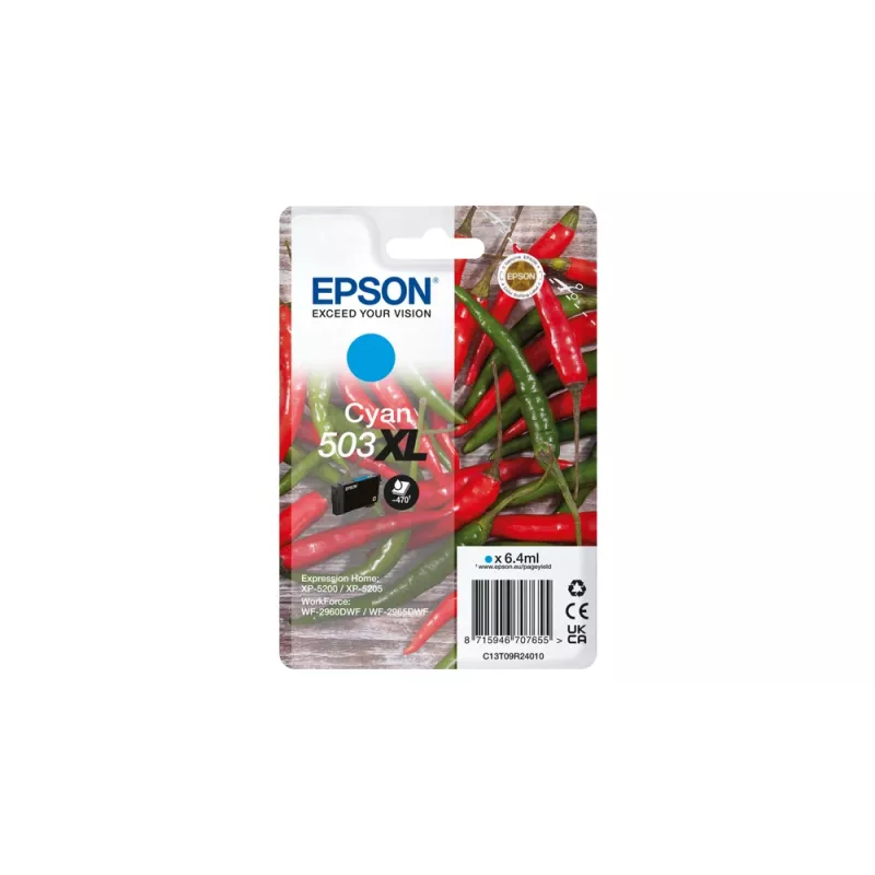 “Epson 503XL” rašalo kasetė 1 vnt. Originali didelio (XL) našumo žydra