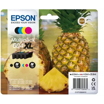 Epson 604XL rašalo kasetė 4 vnt. Originali didelės (XL) talpos juoda, žalsvai mėlyna, rausvai raudona, geltona