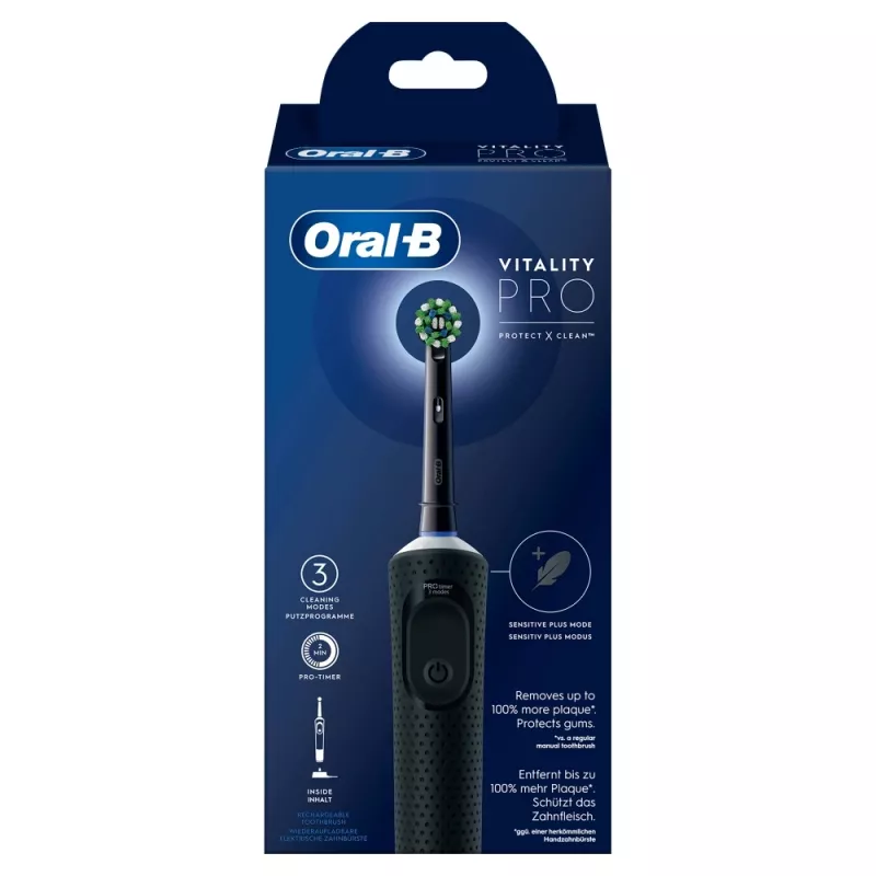 Oral-B Vitality Pro Suaugusiųjų sukamasis dantų šepetėlis Juodas