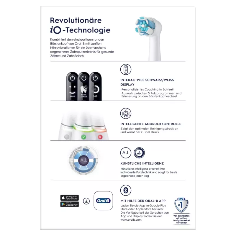 Oral-B 445234 elektrinis dantų šepetėlis suaugusiems vibruojantis baltas