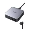 Ugreen 40914 Nexode 200W GaN stalinis USB-C USB-A įkroviklis, naudojimui patalpose, AC, 21 V, 5 A, 2 m, juoda, pilka