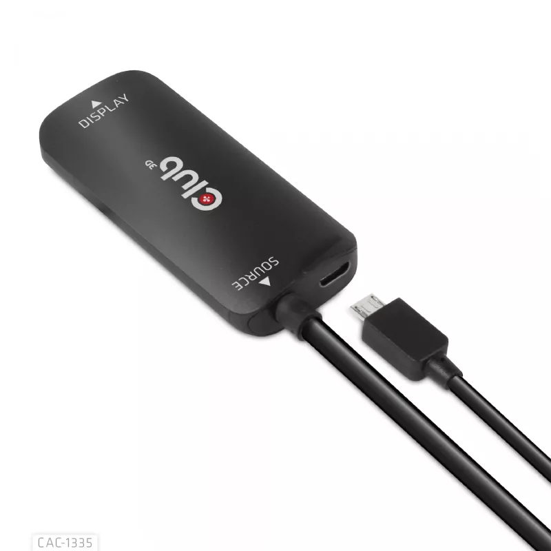 CLUB3D HDMI + Micro USB to DisplayPort™ 4K120Hz arba 8K30Hz M/F aktyvus adapteris