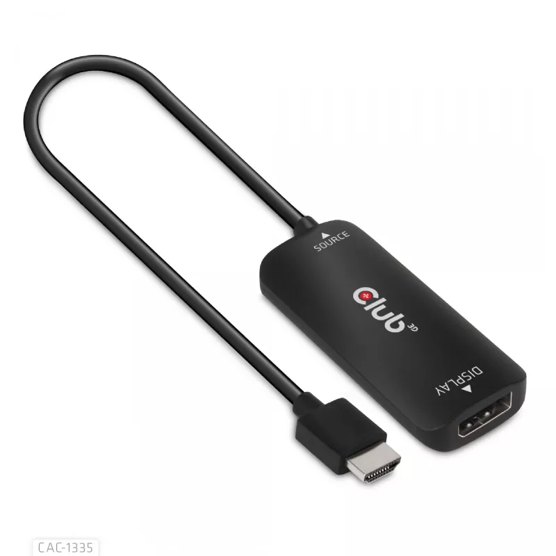 CLUB3D HDMI + Micro USB to DisplayPort™ 4K120Hz arba 8K30Hz M/F aktyvus adapteris