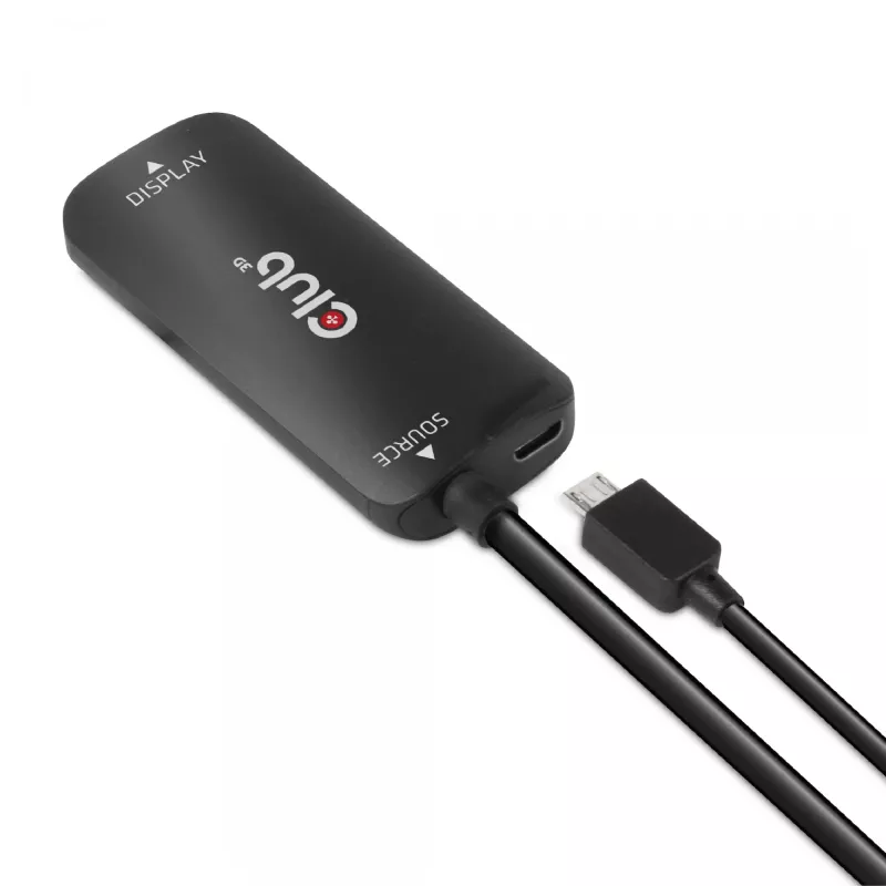 CLUB3D HDMI + Micro USB to DisplayPort™ 4K120Hz arba 8K30Hz M/F aktyvus adapteris