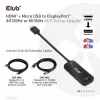 CLUB3D HDMI + Micro USB to DisplayPort™ 4K120Hz arba 8K30Hz M/F aktyvus adapteris