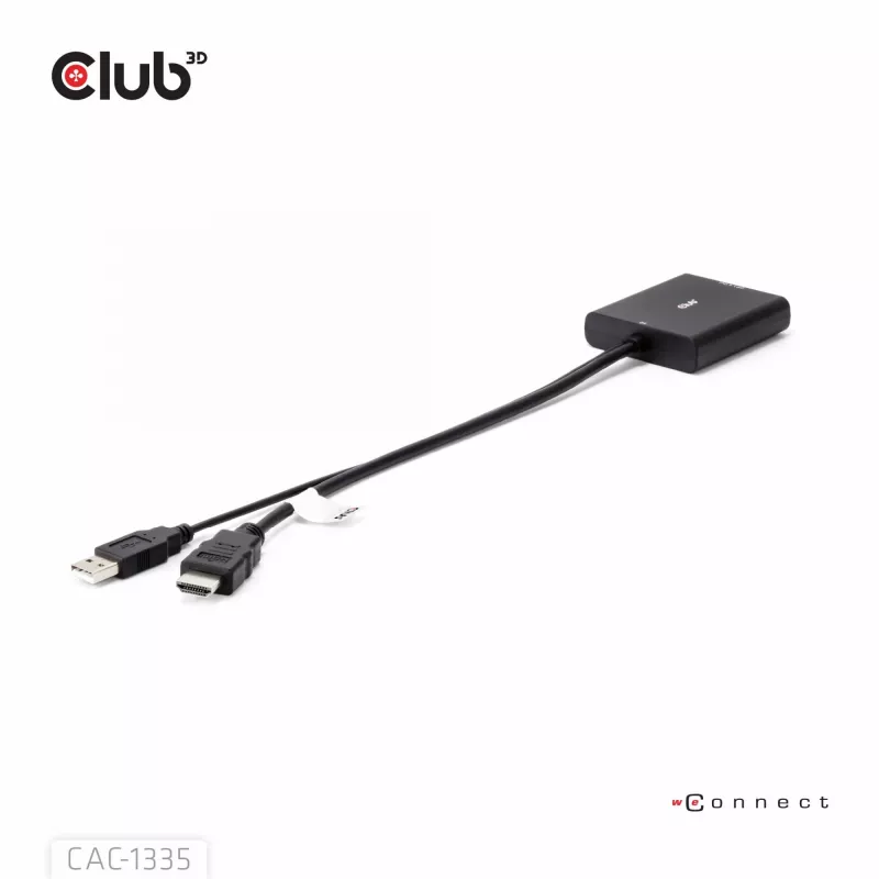 CLUB3D HDMI + Micro USB to DisplayPort™ 4K120Hz arba 8K30Hz M/F aktyvus adapteris