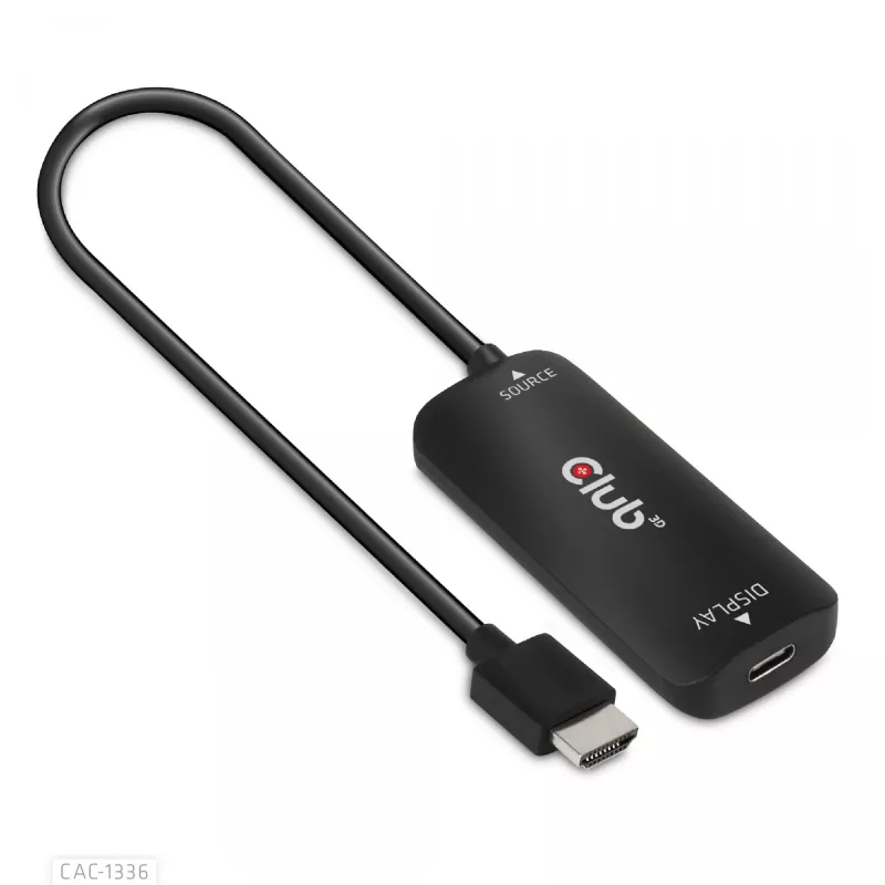 CLUB3D HDMI + Micro USB į USB Type-C 4K120Hz arba 8K30Hz M/F aktyvus adapteris