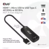 CLUB3D HDMI + Micro USB į USB Type-C 4K120Hz arba 8K30Hz M/F aktyvus adapteris