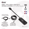 CLUB3D HDMI + Micro USB į USB Type-C 4K120Hz arba 8K30Hz M/F aktyvus adapteris
