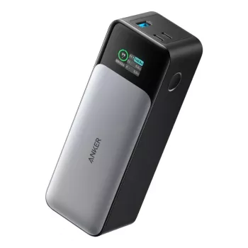 Nešiojamas įkroviklis Anker 737 (A1289011) — 24000 mAh, 140 W, 2× USB-C + 1× USB-A, sidabrinė/juoda