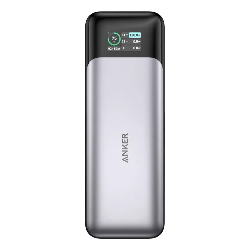 Nešiojamas įkroviklis Anker 737 (A1289011) — 24000 mAh, 140 W, 2× USB-C + 1× USB-A, sidabrinė/juoda