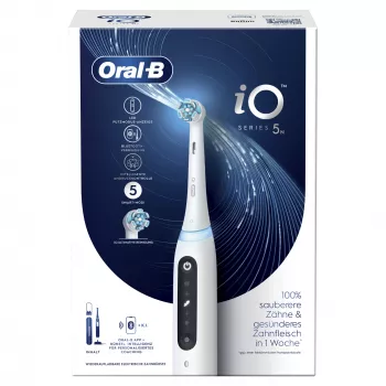 Oral-B iO Series 5 Suaugusiųjų besisukantis-osciliuojantis dantų šepetėlis Baltas