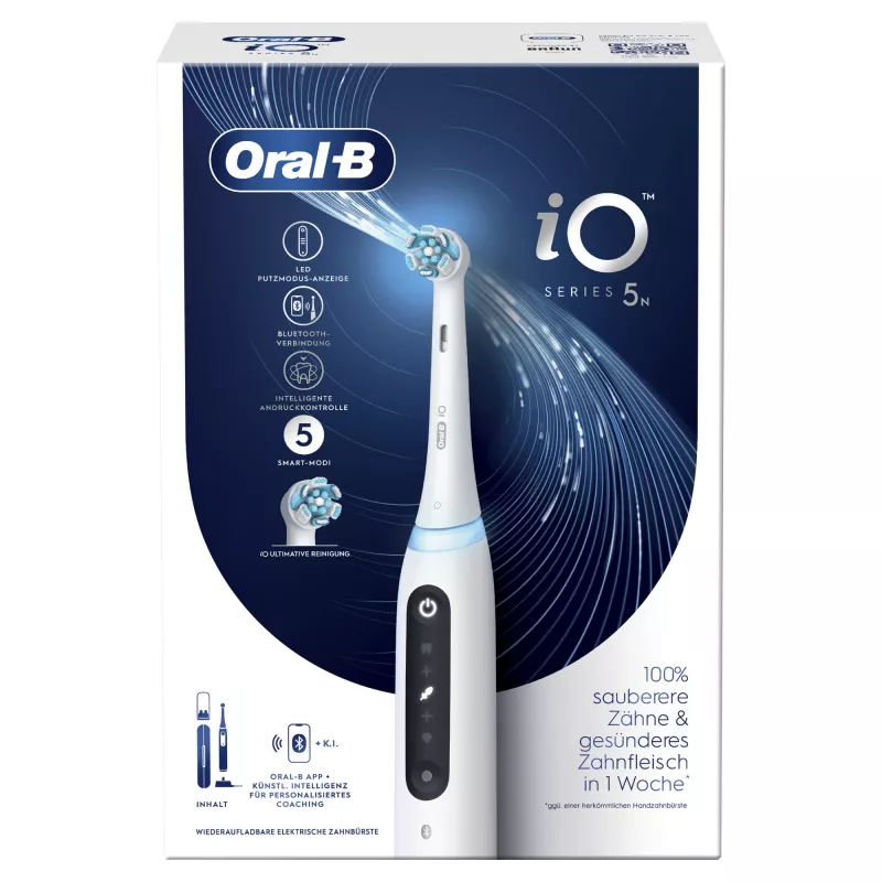 Oral-B iO Series 5 Suaugusiųjų besisukantis-osciliuojantis dantų šepetėlis Baltas