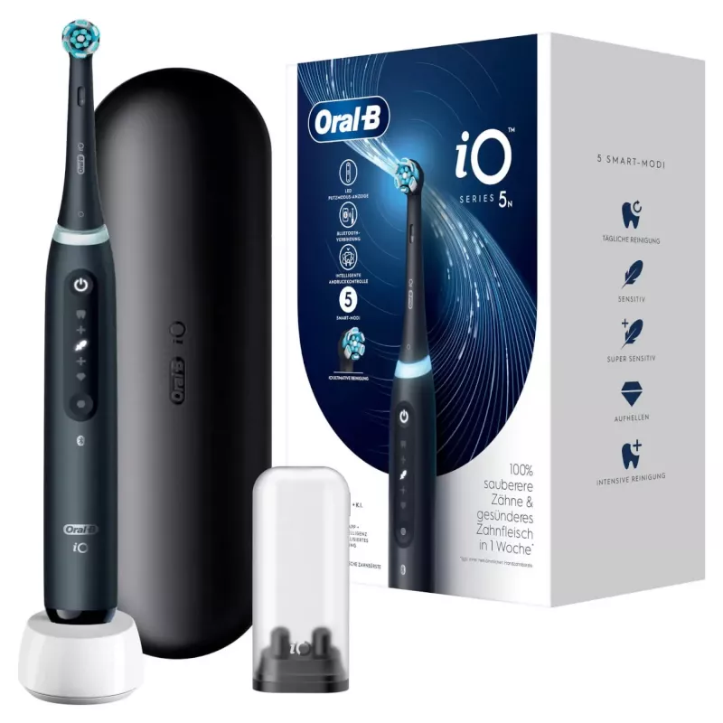 Oral-B iO Series 5 suaugusiųjų vibruojantis dantų šepetėlis Juodas