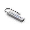 i-tec USB-C įkrovimo metalinis šakotuvas 7 prievadų USB 3.2 Gen 1 Type-C Type-A