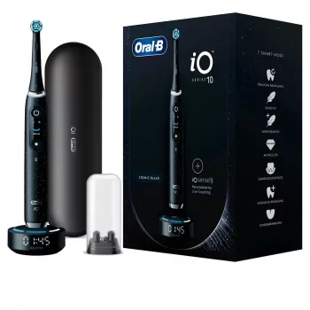 Oral-B iO Series 10 suaugusiųjų besisukantis-osciliuojantis dantų šepetėlis Juoda