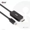 CLUB3D MiniDisplayPort 1.4 į HDMI 4K120Hz arba 8K60Hz HDR10+ kabelis M/M 1,8 m / 6 pėdos