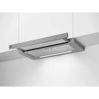 Įmontuojamas gartraukis Electrolux LFP616X, 598 mm plotis, 600 m³/h, pilkas, riebalų filtras, 68 dB