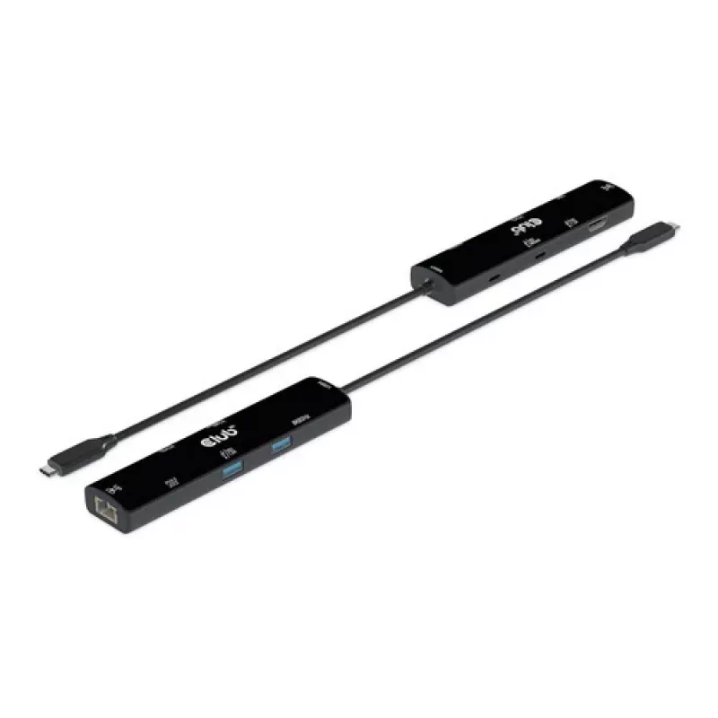 CLUB3D USB4™ Gen3x2 Type-C, 6 viename šakotuvas su HDMI™ 8K60Hz arba 4K120Hz, 2xUSB Typee-A(10G), Ethernet RJ45(2.5G) ir 2xUSB Type-C, 1x Data(10G) ir 1xPD3.0 įkrovimas 100 W