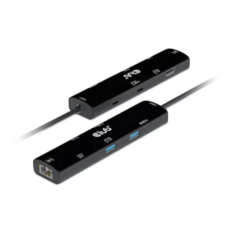 CLUB3D USB4™ Gen3x2 Type-C, 6 viename šakotuvas su HDMI™ 8K60Hz arba 4K120Hz, 2xUSB Typee-A(10G), Ethernet RJ45(2.5G) ir 2xUSB Type-C, 1x Data(10G) ir 1xPD3.0 įkrovimas 100 W