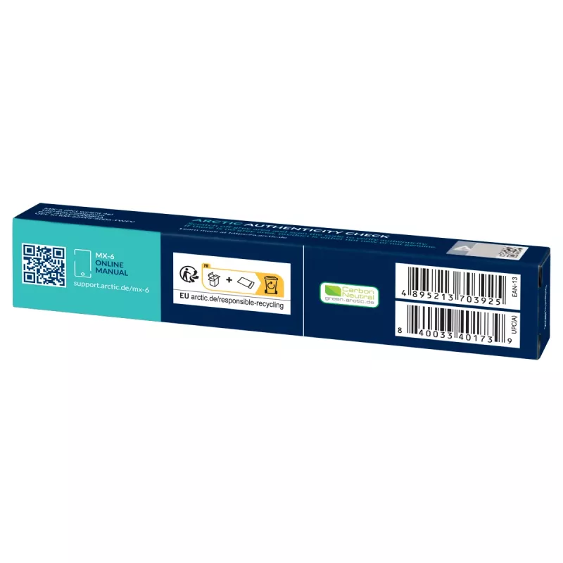 ARCTIC MX-6 ULTIMATE Performance Thermal Paste, terminė pasta, Pilka, 4 g, 1 vnt., 24 mm, 120 mm