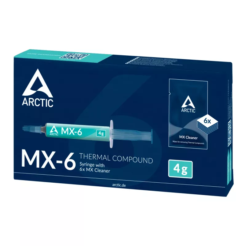 ARCTIC MX-6 ULTIMATE našumo terminė pasta + MX valiklis, terminis tepalas, pilka, 4 g, 1 vnt., 66 mm, 120 mm