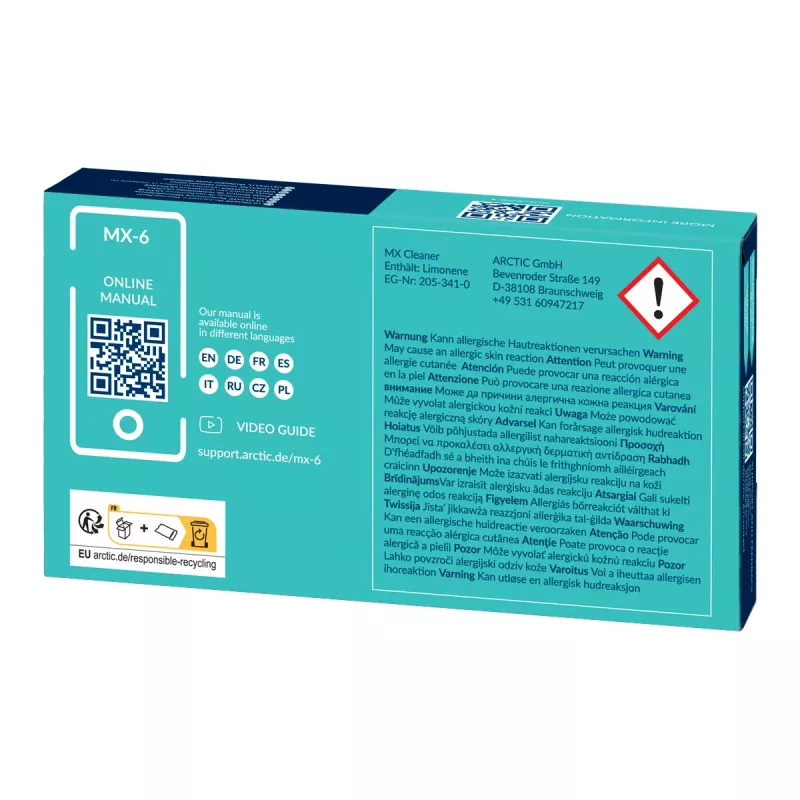 ARCTIC MX-6 ULTIMATE našumo terminė pasta + MX valiklis, terminis tepalas, pilka, 4 g, 1 vnt., 66 mm, 120 mm