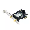 Vidinė WLAN kortelė ASUS PCE-AXE5400 — PCIe, trijų dažnių „Wi‑Fi 6E“ (2,4/5/6 GHz), 2402 Mbps, „Bluetooth 5.2“