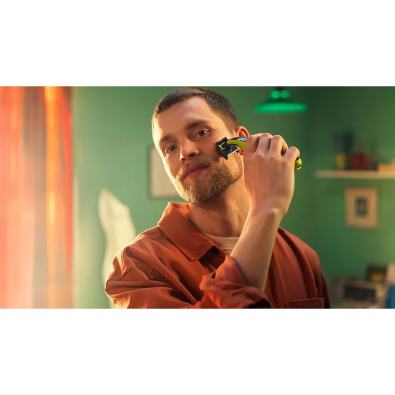 Skutimosi galvutė Philips Norelco OneBlade QP420/50, sidabrinė, 2 atsarginės galvutės, suderinama su Philips OneBlade