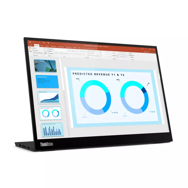 Lenovo ThinkVision M14d Monitorius, 35,6 cm (14 colių), 2240 x 1400 pikselių, 2,2K, LED, 8 ms, juodas