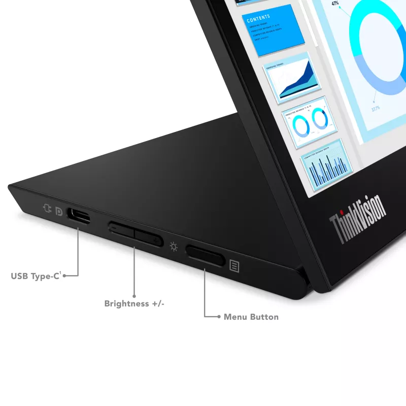 Lenovo ThinkVision M14d Monitorius, 35,6 cm (14 colių), 2240 x 1400 pikselių, 2,2K, LED, 8 ms, juodas