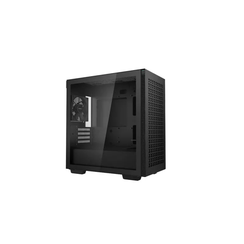PC korpusas DeepCool CH370 Mini Tower — microATX/Mini‑ITX, grūdintas stiklas, palaiko iki 32 cm GPU