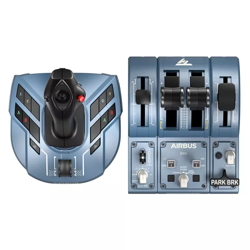 Thrustmaster TCA Captain Pack X Airbus Edition juoda, pilka USB vairalazdė + variklio valdymo svirtis Analoginė PC, Xbox