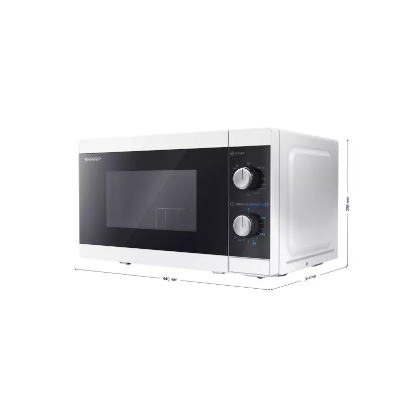 Sharp YC-MG01E-W mikrobangų krosnelė Juoda, Balta Grilio mikrobangų krosnelė Ant stalviršio 20 L 800 W